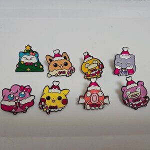 8PCs Christmas Holiday Pokemon enamel Pin set